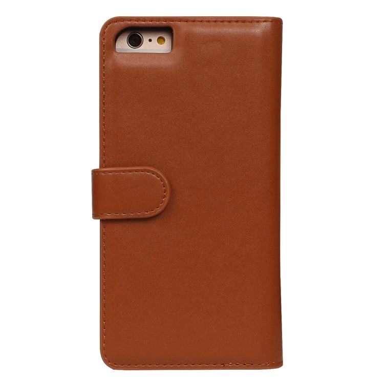 For iPhone 6 Plus Plain Weave Texture Zipper Horizontal Flip Leather Case with Detachable Back Protective Case & Card Slots & Wallet