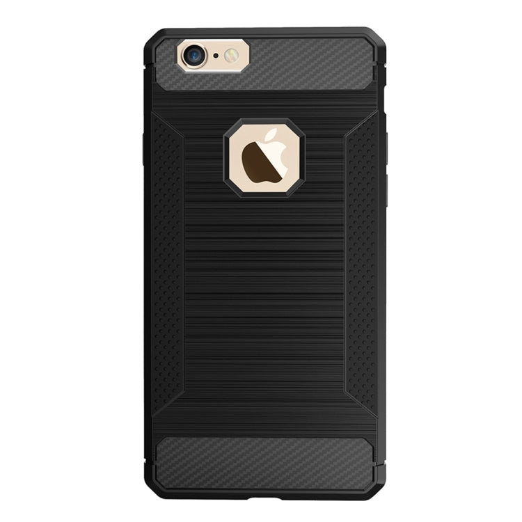 For iPhone 6 Plus & 6s Plus  Brushed Carbon Fiber Texture Shockproof TPU Protective Cover Case