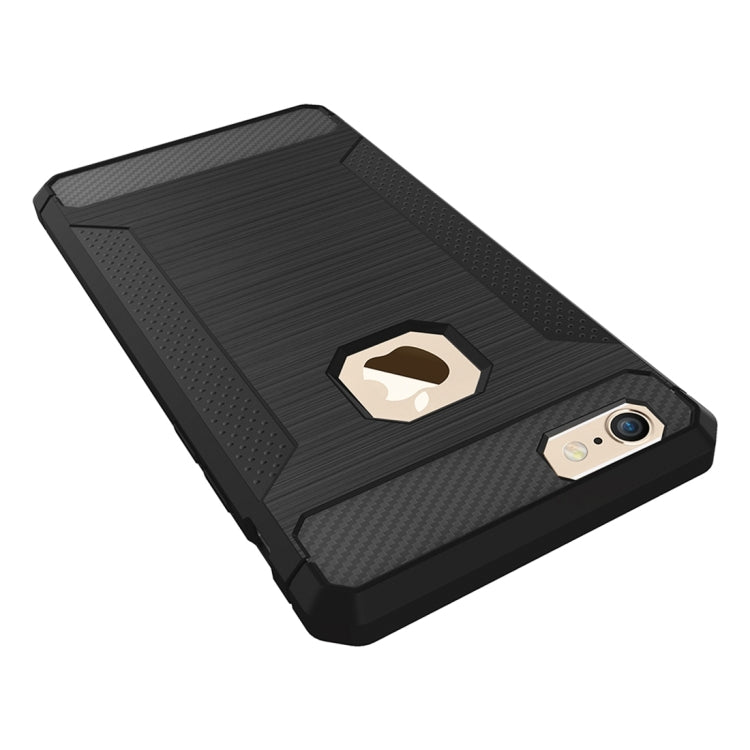For iPhone 6 Plus & 6s Plus  Brushed Carbon Fiber Texture Shockproof TPU Protective Cover Case