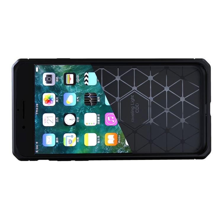 For iPhone 6 Plus & 6s Plus  Brushed Carbon Fiber Texture Shockproof TPU Protective Cover Case