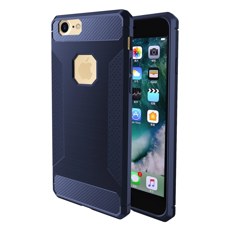 For iPhone 6 Plus & 6s Plus  Brushed Carbon Fiber Texture Shockproof TPU Protective Cover Case