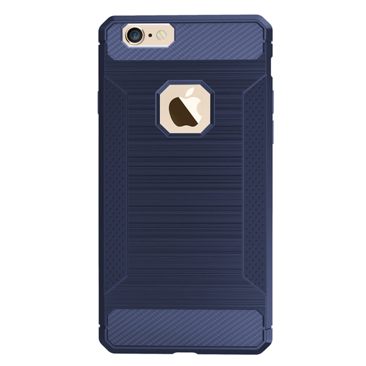For iPhone 6 Plus & 6s Plus  Brushed Carbon Fiber Texture Shockproof TPU Protective Cover Case