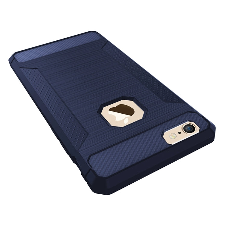 For iPhone 6 Plus & 6s Plus  Brushed Carbon Fiber Texture Shockproof TPU Protective Cover Case