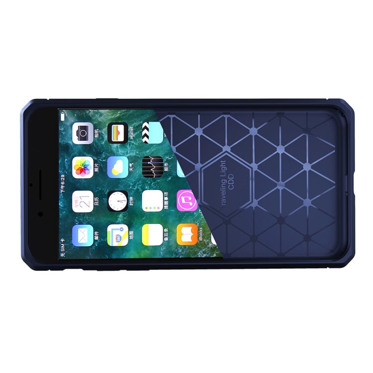 For iPhone 6 Plus & 6s Plus  Brushed Carbon Fiber Texture Shockproof TPU Protective Cover Case