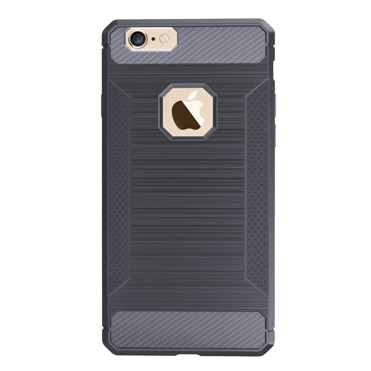 For iPhone 6 Plus & 6s Plus  Brushed Carbon Fiber Texture Shockproof TPU Protective Cover Case