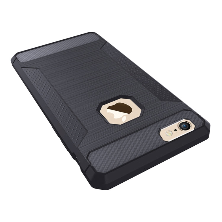 For iPhone 6 Plus & 6s Plus  Brushed Carbon Fiber Texture Shockproof TPU Protective Cover Case