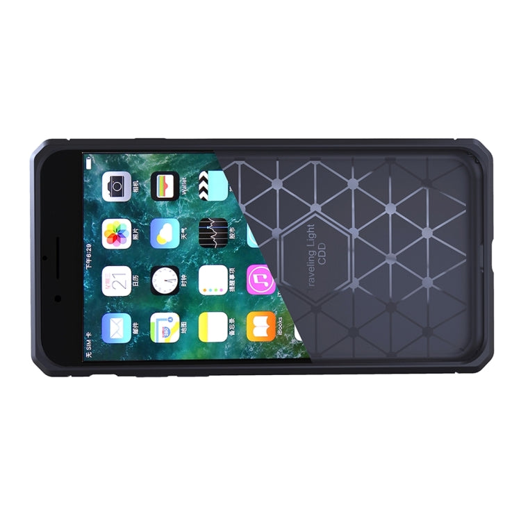 For iPhone 6 Plus & 6s Plus  Brushed Carbon Fiber Texture Shockproof TPU Protective Cover Case