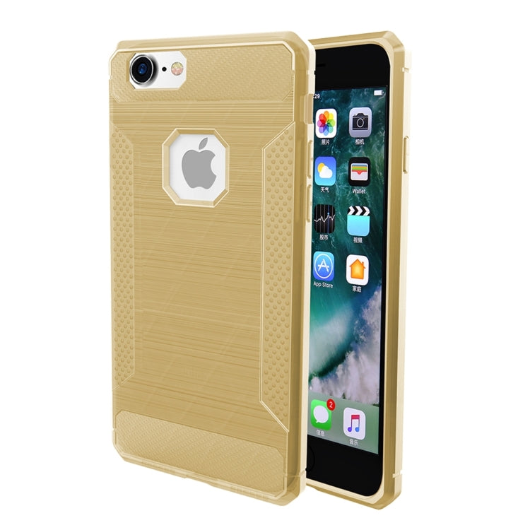For iPhone 6 Plus & 6s Plus  Brushed Carbon Fiber Texture Shockproof TPU Protective Cover Case