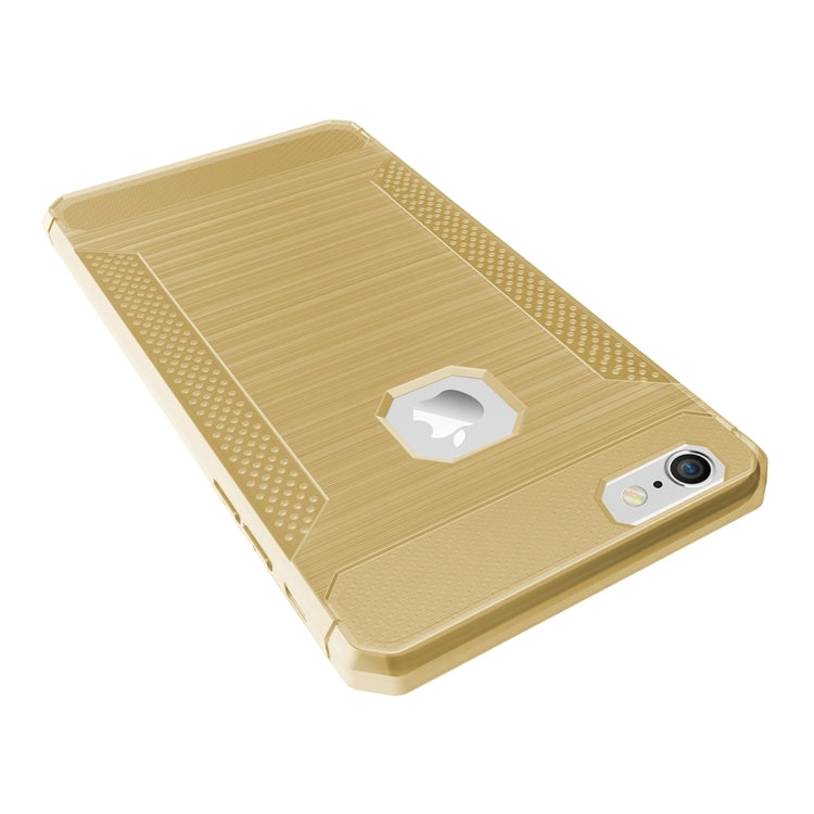 For iPhone 6 Plus & 6s Plus  Brushed Carbon Fiber Texture Shockproof TPU Protective Cover Case