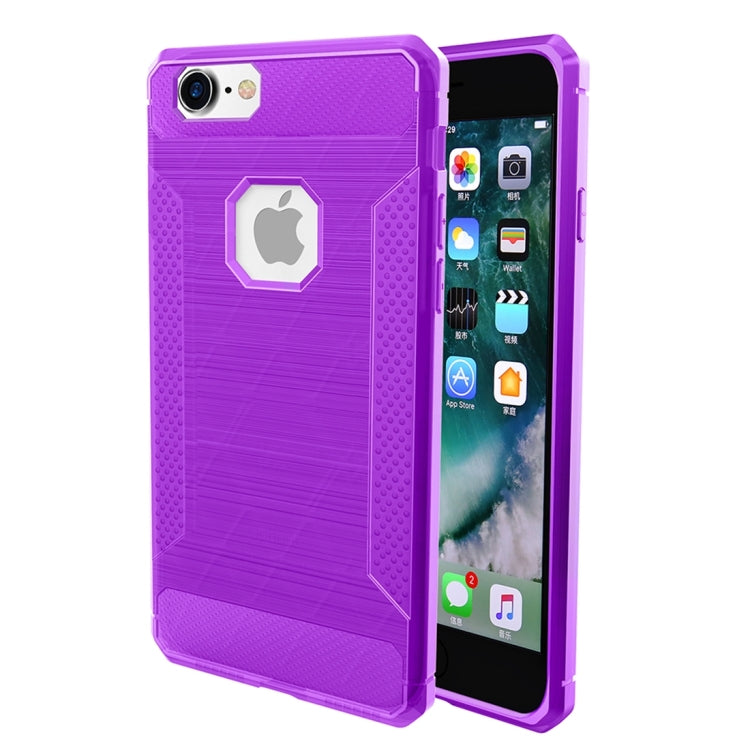 For iPhone 6 Plus & 6s Plus  Brushed Carbon Fiber Texture Shockproof TPU Protective Cover Case