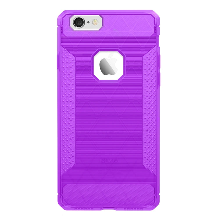 For iPhone 6 Plus & 6s Plus  Brushed Carbon Fiber Texture Shockproof TPU Protective Cover Case