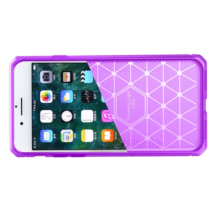 For iPhone 6 Plus & 6s Plus  Brushed Carbon Fiber Texture Shockproof TPU Protective Cover Case