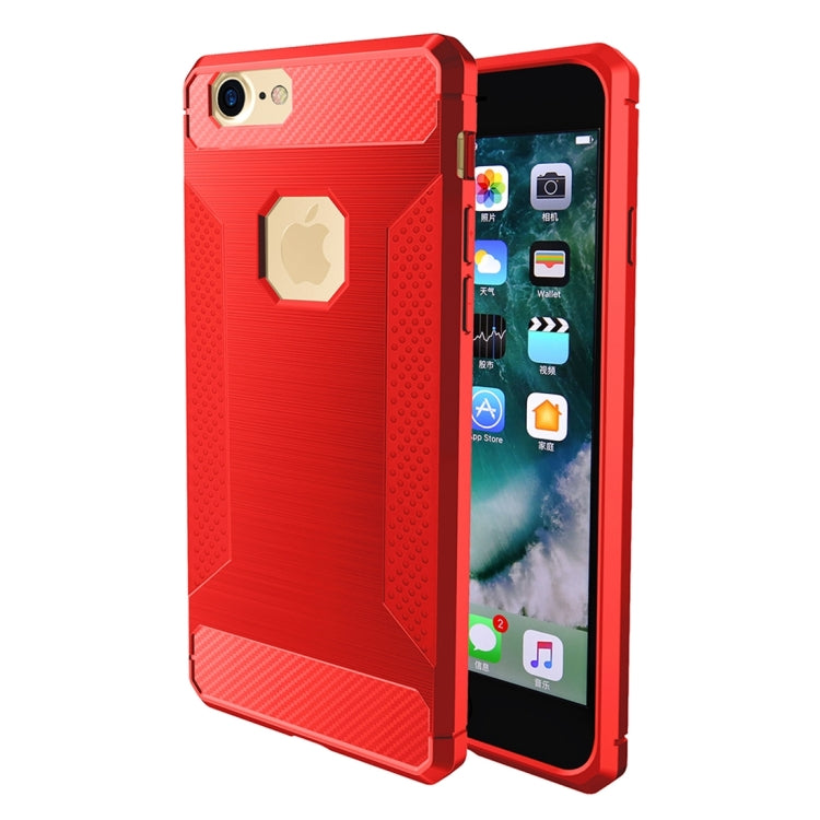 For iPhone 6 Plus & 6s Plus  Brushed Carbon Fiber Texture Shockproof TPU Protective Cover Case