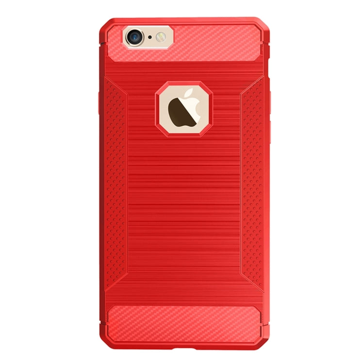 For iPhone 6 Plus & 6s Plus  Brushed Carbon Fiber Texture Shockproof TPU Protective Cover Case