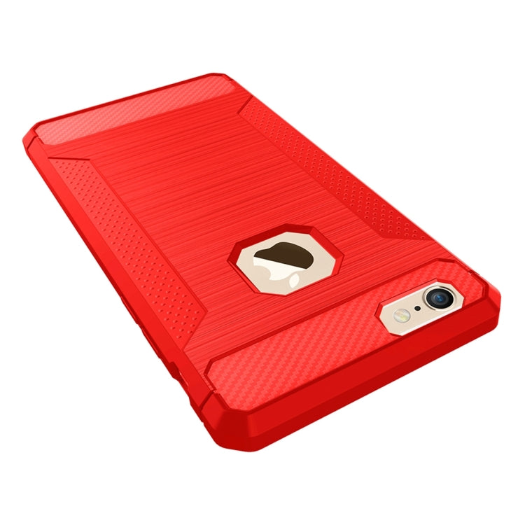 For iPhone 6 Plus & 6s Plus  Brushed Carbon Fiber Texture Shockproof TPU Protective Cover Case
