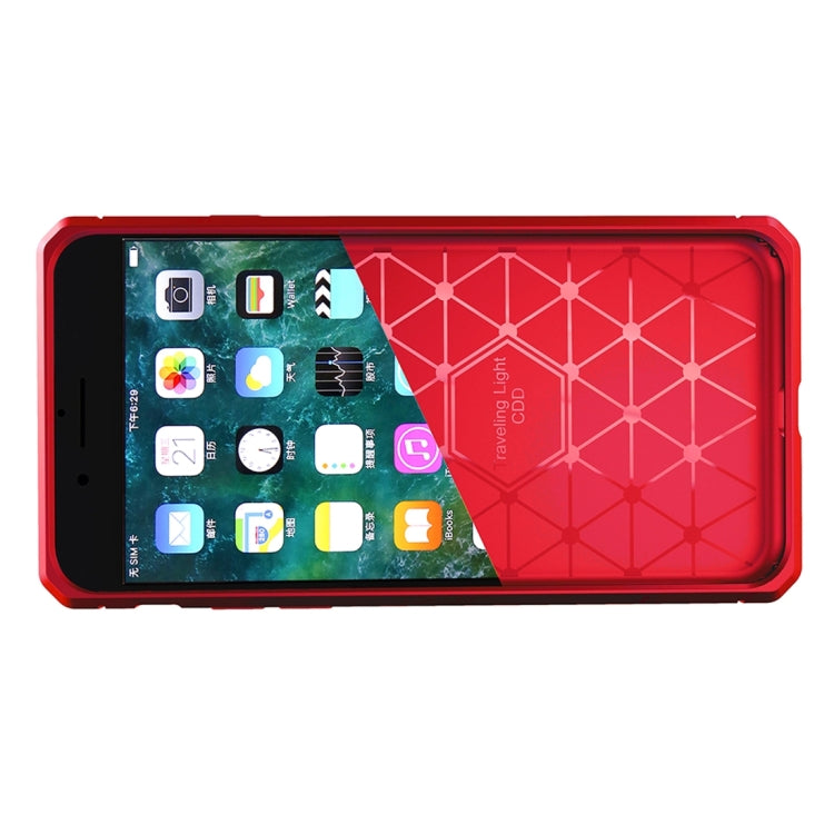 For iPhone 6 Plus & 6s Plus  Brushed Carbon Fiber Texture Shockproof TPU Protective Cover Case