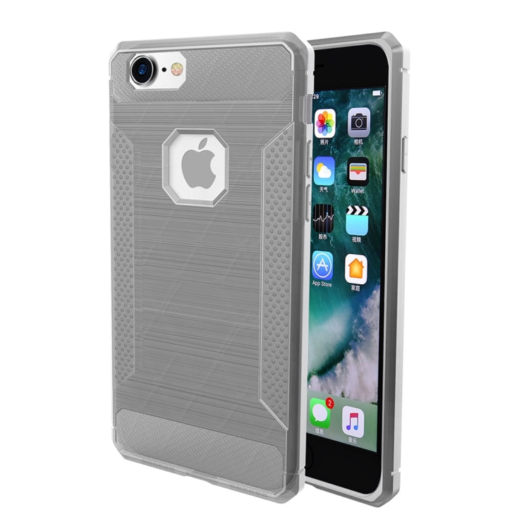 For iPhone 6 Plus & 6s Plus  Brushed Carbon Fiber Texture Shockproof TPU Protective Cover Case