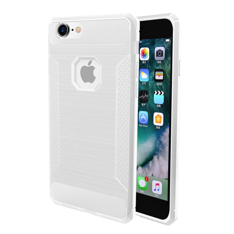 For iPhone 6 Plus & 6s Plus  Brushed Carbon Fiber Texture Shockproof TPU Protective Cover Case