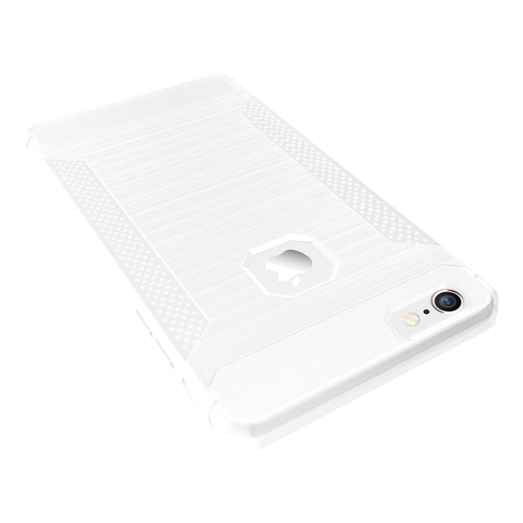 For iPhone 6 Plus & 6s Plus  Brushed Carbon Fiber Texture Shockproof TPU Protective Cover Case