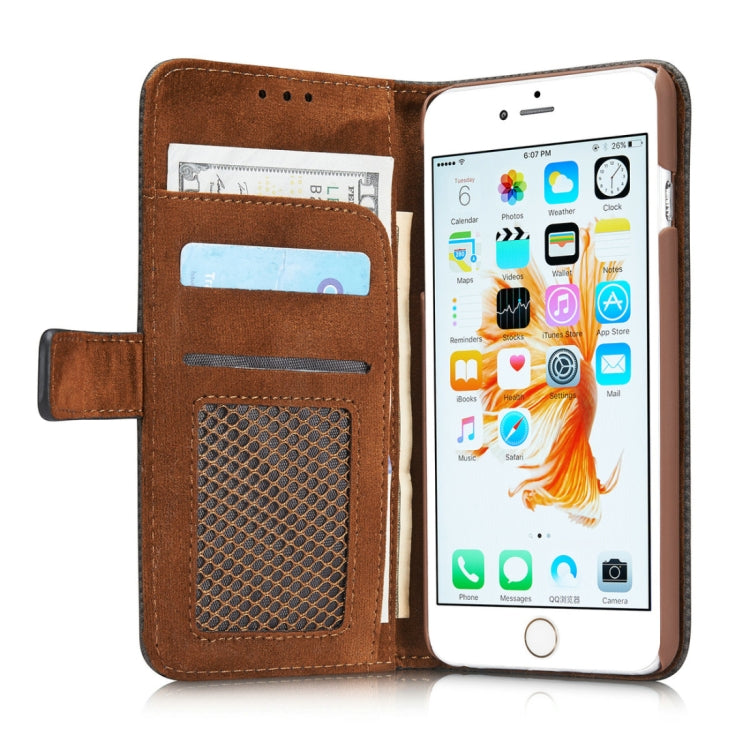 For iPhone 6 Plus & 6s Plus Retro Style Mesh Breathable Horizontal Flip Leather Case with Card Slot & Holder & Wallet
