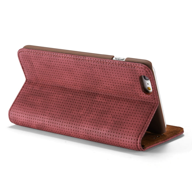 For iPhone 6 Plus & 6s Plus Retro Style Mesh Breathable Horizontal Flip Leather Case with Card Slot & Holder & Wallet