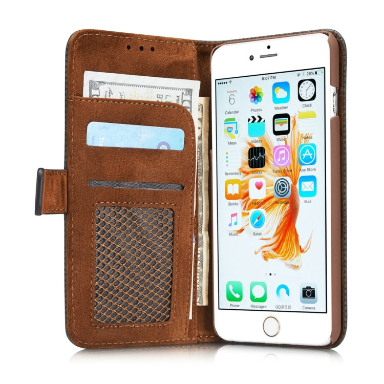 For iPhone 6 Plus & 6s Plus Retro Style Mesh Breathable Horizontal Flip Leather Case with Card Slot & Holder & Wallet