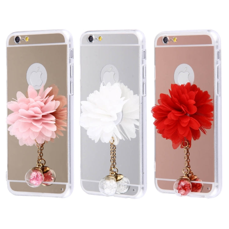 For iPhone 6 Plus & 6s Plus Flower Chain Pendant Electroplating Mirror TPU Protective Case(Gold)