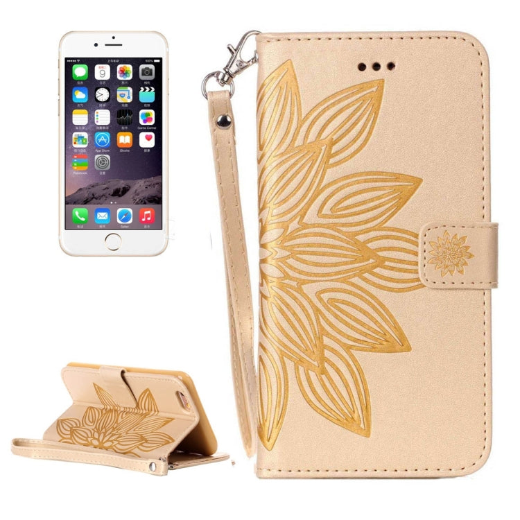 For iPhone 6 Plus & 6s Plus Crazy Horse Texture Half Flower Printing Horizontal Flip Leather Case with Holder & Card Slots & Wallet & Lanyard