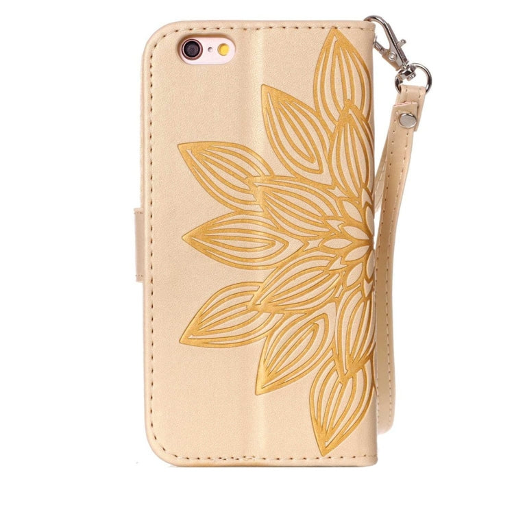 For iPhone 6 Plus & 6s Plus Crazy Horse Texture Half Flower Printing Horizontal Flip Leather Case with Holder & Card Slots & Wallet & Lanyard