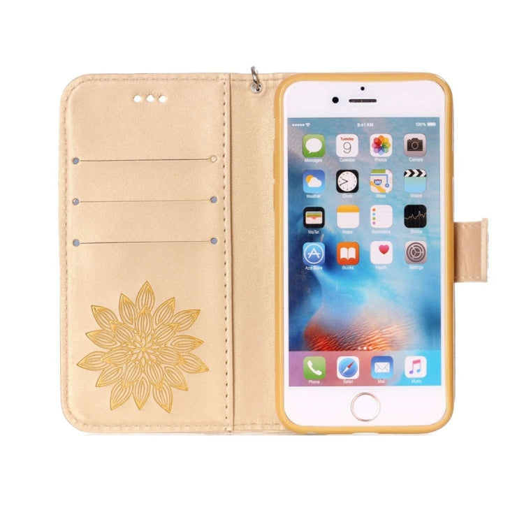For iPhone 6 Plus & 6s Plus Crazy Horse Texture Half Flower Printing Horizontal Flip Leather Case with Holder & Card Slots & Wallet & Lanyard