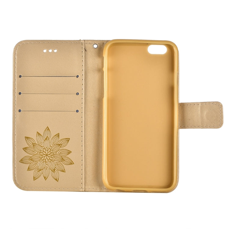 For iPhone 6 Plus & 6s Plus Crazy Horse Texture Half Flower Printing Horizontal Flip Leather Case with Holder & Card Slots & Wallet & Lanyard