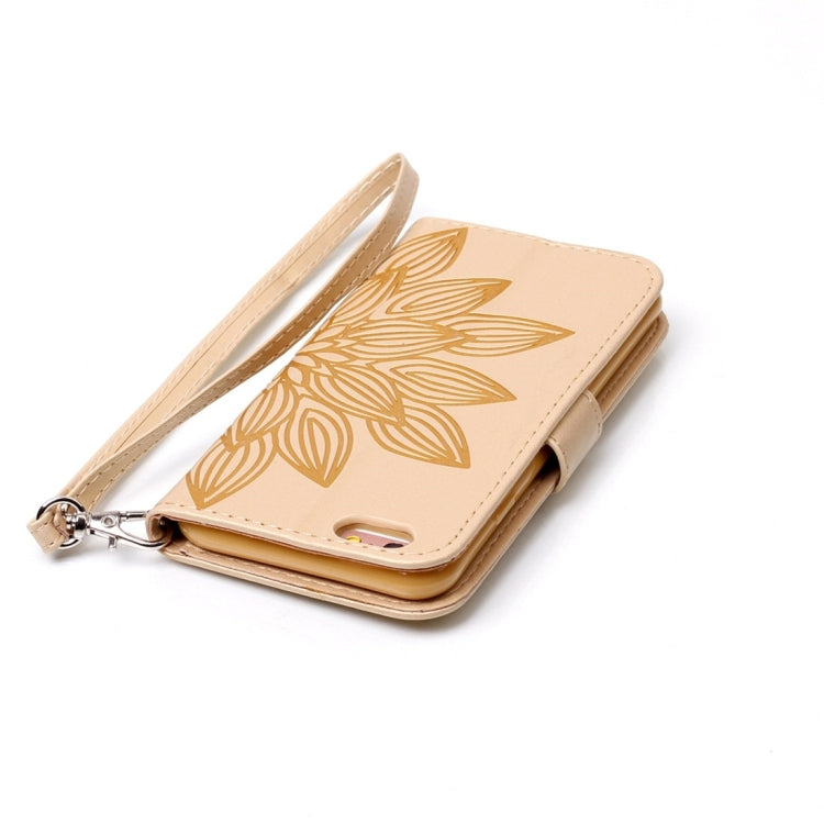For iPhone 6 Plus & 6s Plus Crazy Horse Texture Half Flower Printing Horizontal Flip Leather Case with Holder & Card Slots & Wallet & Lanyard