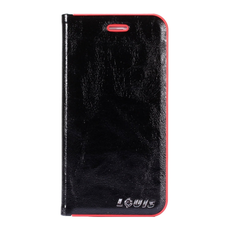 LOUIS for iPhone 6 Plus & iPhone 6s Plus Crystal Texture PC Full Coverage Horizontal Flip Leather Case with Holder & Card Slots (Black)