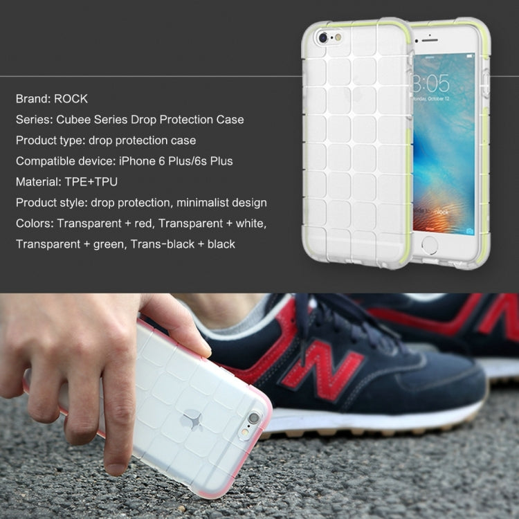 Rock for iPhone 6 Plus & 6s Plus Cubee Series Drop Protection Case Double Color Double Layer Soft TPU + TPE Shockproof Protective Back Case
