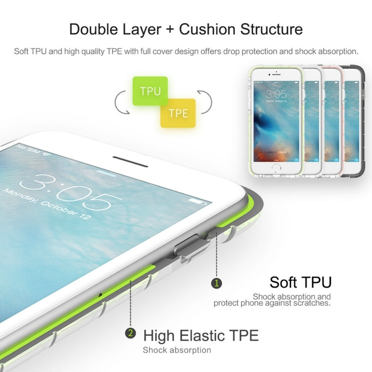 Rock for iPhone 6 Plus & 6s Plus Cubee Series Drop Protection Case Double Color Double Layer Soft TPU + TPE Shockproof Protective Back Case