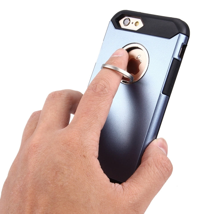 For iPhone 6 Plus & 6s Plus Anti-Drop Shockproof Dual Layer TPU + PC Protective Case with Hidden Ring Holder