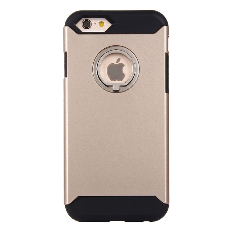 For iPhone 6 Plus & 6s Plus Anti-Drop Shockproof Dual Layer TPU + PC Protective Case with Hidden Ring Holder
