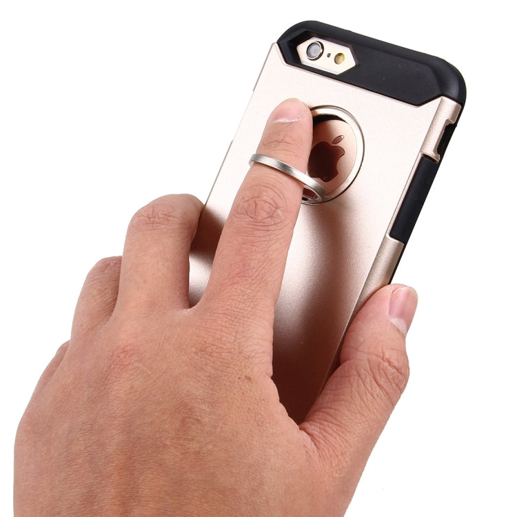 For iPhone 6 Plus & 6s Plus Anti-Drop Shockproof Dual Layer TPU + PC Protective Case with Hidden Ring Holder
