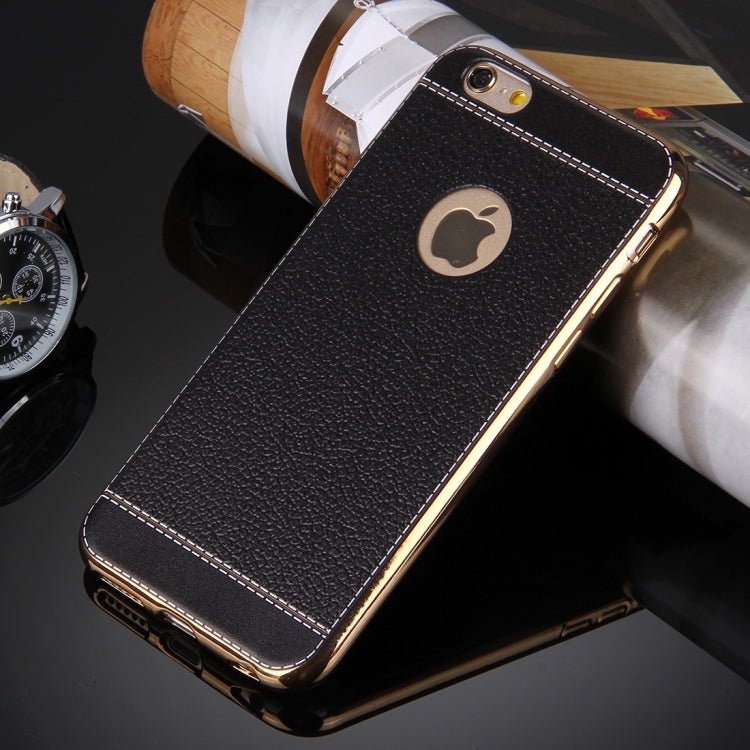 For iPhone 6 Plus & 6s Plus 3D Litchi Texture Soft TPU Protective Case