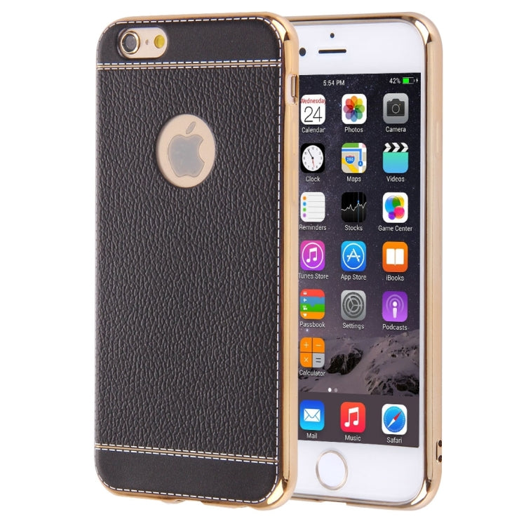 For iPhone 6 Plus & 6s Plus 3D Litchi Texture Soft TPU Protective Case