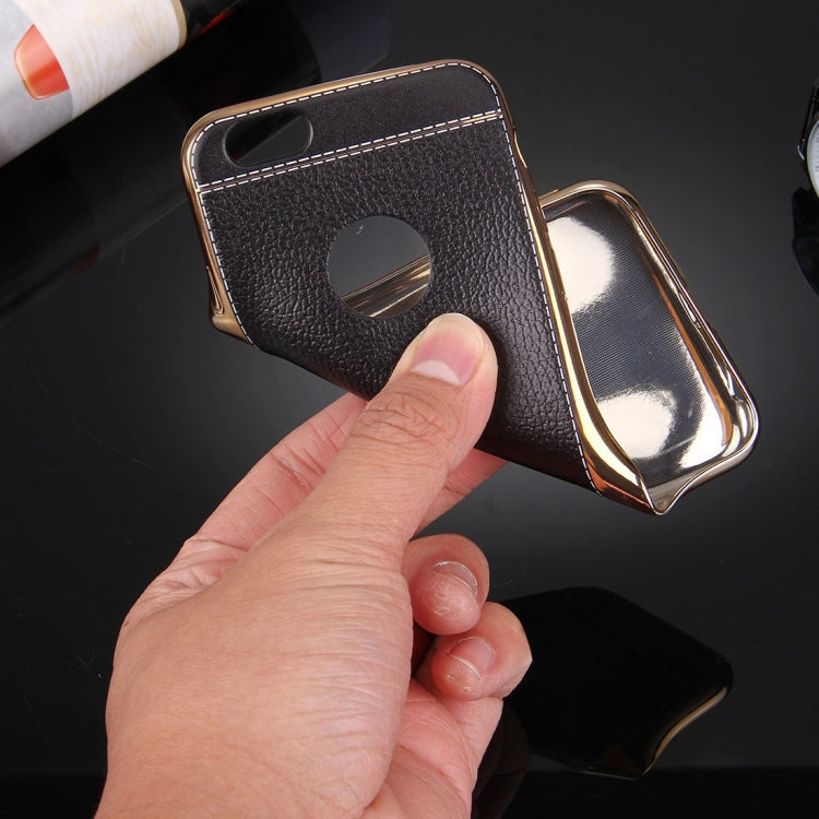 For iPhone 6 Plus & 6s Plus 3D Litchi Texture Soft TPU Protective Case