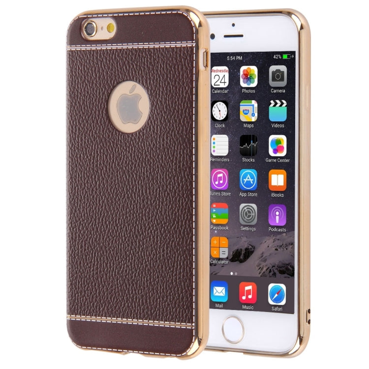 For iPhone 6 Plus & 6s Plus 3D Litchi Texture Soft TPU Protective Case