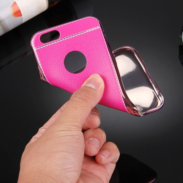 For iPhone 6 Plus & 6s Plus 3D Litchi Texture Soft TPU Protective Case