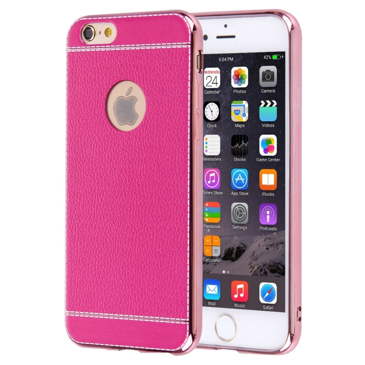 For iPhone 6 Plus & 6s Plus 3D Litchi Texture Soft TPU Protective Case