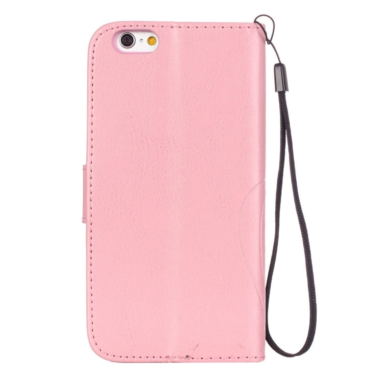 For iPhone 6 Plus & 6s Plus Heart Diamond Encrusted Flowers Embossing Horizontal Flip Leather Case with Holder & Card Slots & Wallet & Lanyard