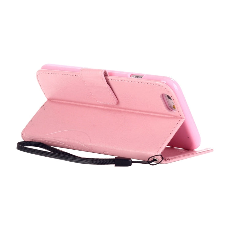 For iPhone 6 Plus & 6s Plus Heart Diamond Encrusted Flowers Embossing Horizontal Flip Leather Case with Holder & Card Slots & Wallet & Lanyard