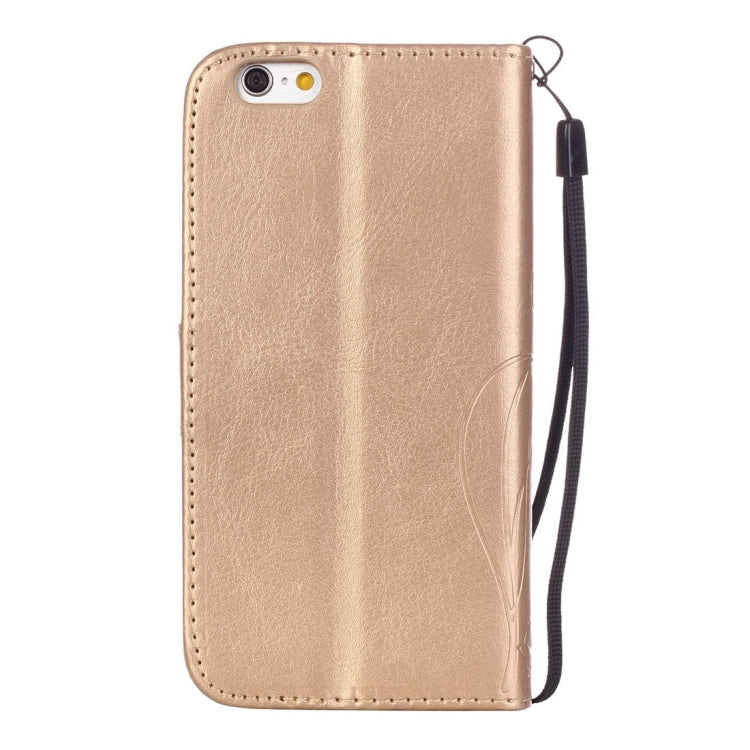 For iPhone 6 Plus & 6s Plus Heart Diamond Encrusted Flowers Embossing Horizontal Flip Leather Case with Holder & Card Slots & Wallet & Lanyard