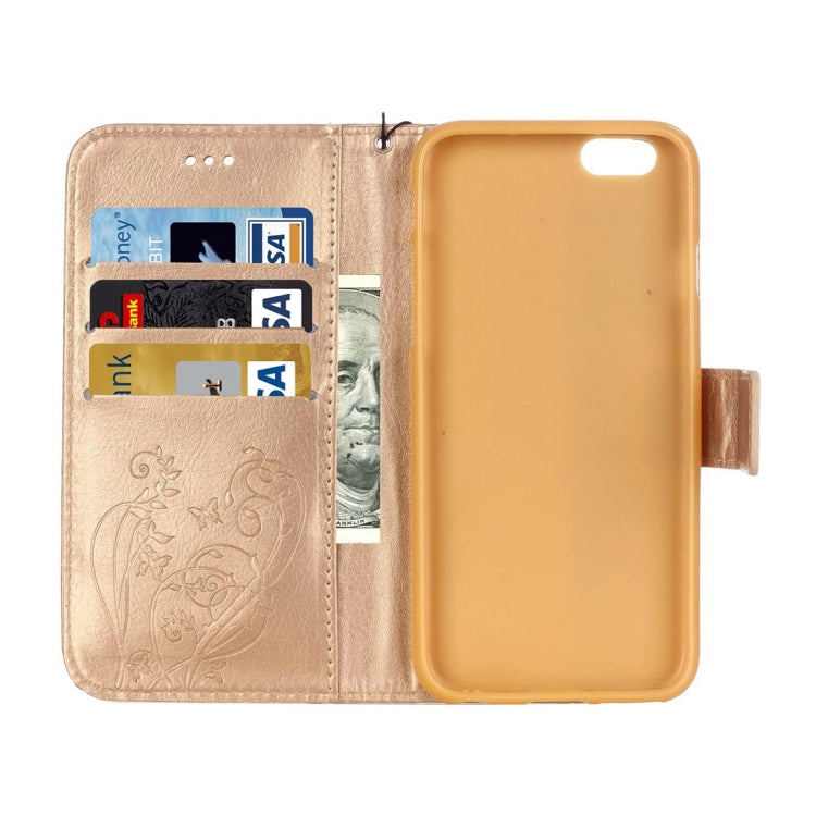 For iPhone 6 Plus & 6s Plus Heart Diamond Encrusted Flowers Embossing Horizontal Flip Leather Case with Holder & Card Slots & Wallet & Lanyard