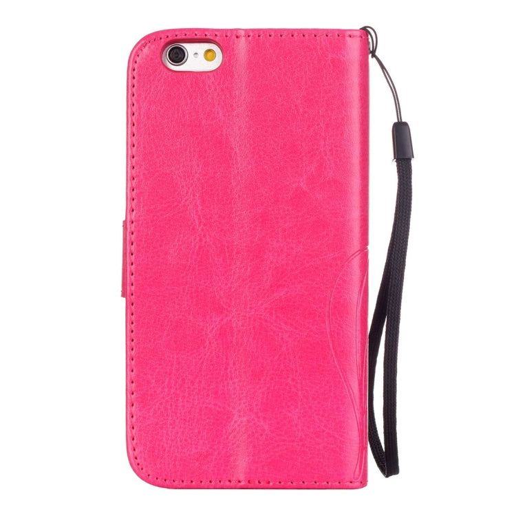 For iPhone 6 Plus & 6s Plus Heart Diamond Encrusted Flowers Embossing Horizontal Flip Leather Case with Holder & Card Slots & Wallet & Lanyard