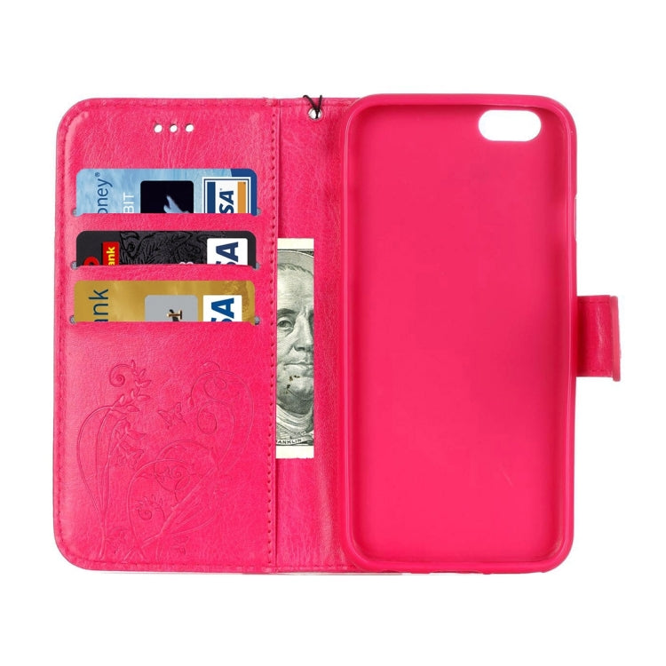 For iPhone 6 Plus & 6s Plus Heart Diamond Encrusted Flowers Embossing Horizontal Flip Leather Case with Holder & Card Slots & Wallet & Lanyard